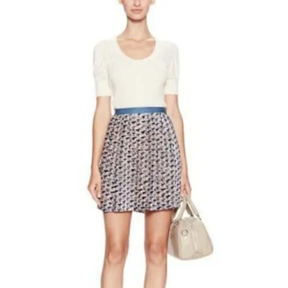 Marc by Marc Teal Blue Jacobs Velour Silk A-Line Circle Skirt with Pockets